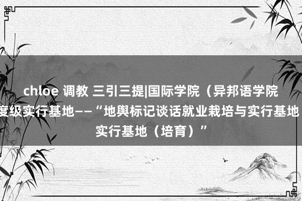 chloe 调教 三引三提|国际学院（异邦语学院）新增国度级实行基地——“地舆标记谈话就业栽培与实行基地（培育）”