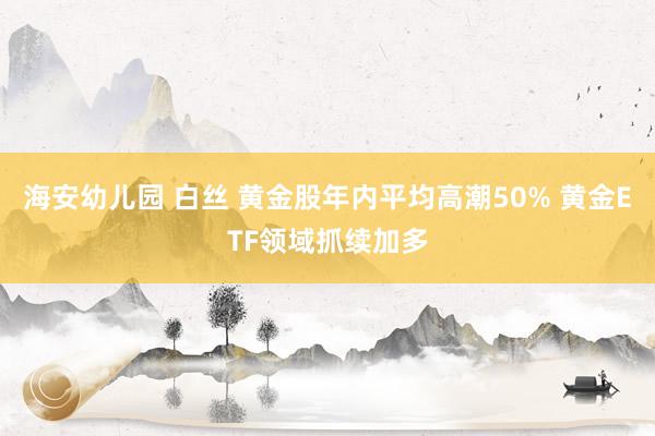 海安幼儿园 白丝 黄金股年内平均高潮50% 黄金ETF领域抓续加多