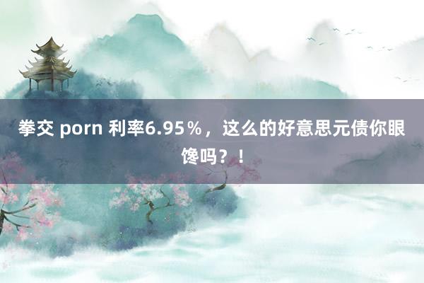 拳交 porn 利率6.95％，这么的好意思元债你眼馋吗？！