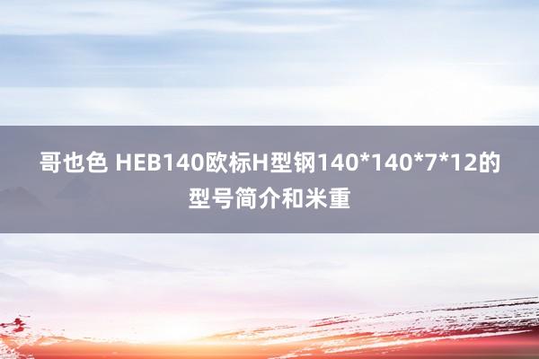 哥也色 HEB140欧标H型钢140*140*7*12的型号简介和米重