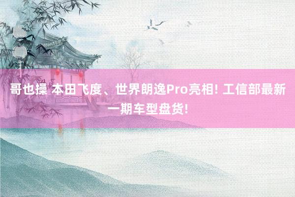 哥也操 本田飞度、世界朗逸Pro亮相! 工信部最新一期车型盘货!