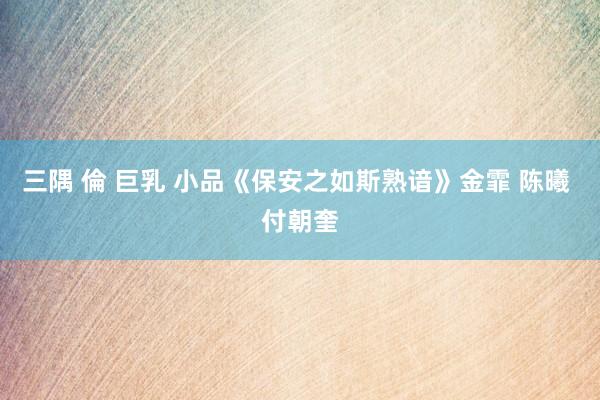 三隅 倫 巨乳 小品《保安之如斯熟谙》金霏 陈曦 付朝奎